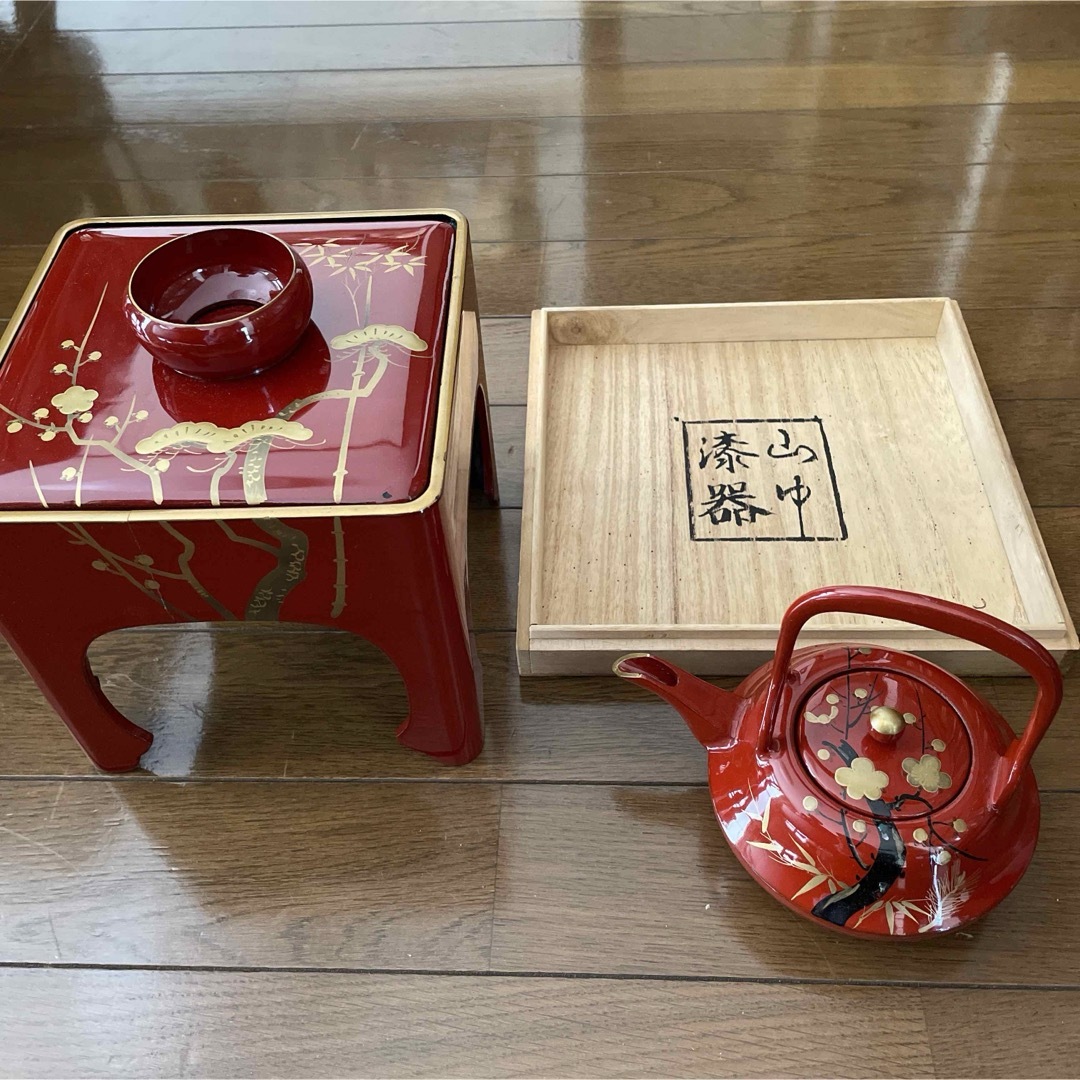 山中漆器　屠蘇器 エンタメ/ホビーの美術品/アンティーク(漆芸)の商品写真