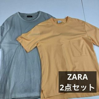 ZARA - ZARA 2点セット　Tシャツ　古着　グレー　オレンジ　ポケT