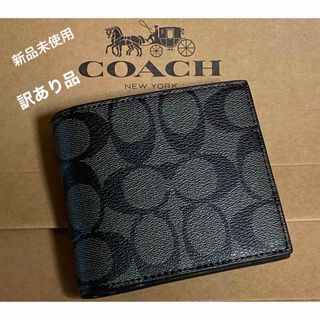 新品　COACH コーチ　メンズ　二つ折り財布　シグネチャー