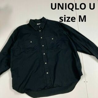ユニクロ(UNIQLO)のUNIQLO U ワークシャツ　古着　ブラック　フェード　M(シャツ)