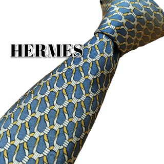 Hermes - ★HERMES★　エルメス　ブルー系　総柄　フランス製