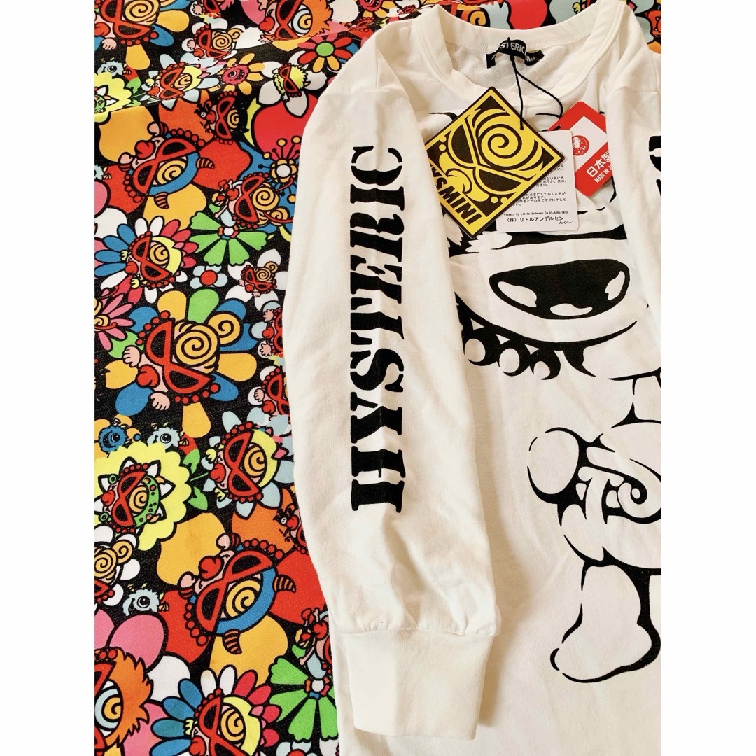 HYSTERIC GLAMOUR(ヒステリックグラマー)のHYSTERIC MINI ペインティングミニちゃん ワンピ風ロンT ホワイト キッズ/ベビー/マタニティのキッズ服女の子用(90cm~)(Tシャツ/カットソー)の商品写真