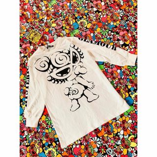 ヒステリックグラマー(HYSTERIC GLAMOUR)のHYSTERIC MINI ペインティングミニちゃん ワンピ風ロンT ホワイト(Tシャツ/カットソー)