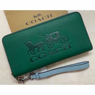 コーチ(COACH)の[新品未使用]✨COACH✨ラウンドファスナー長財布ストラップ付き(財布)