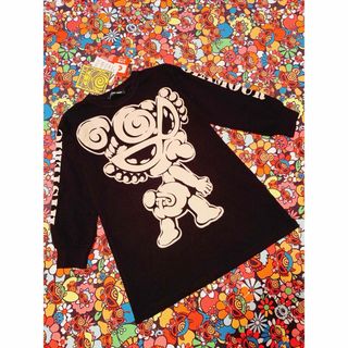 ヒステリックミニ(HYSTERIC MINI)のHYSTERIC MINI ペインティングミニちゃん ワンピ風ロンT ブラック(Tシャツ/カットソー)