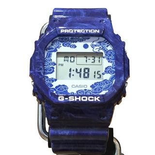 ジーショック(G-SHOCK)のG-SHOCK カシオ DW-5600BWP-2JR 青花 WEB限定 スクエア デジタル クォーツ 美品 メンズ 箱付(腕時計(デジタル))