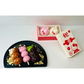 リーメント(Re-MeNT)のリーメント　はろうきてぃ　はんなり和菓子屋さん ⑧お団子3種と紅白まんじゅう(キャラクターグッズ)