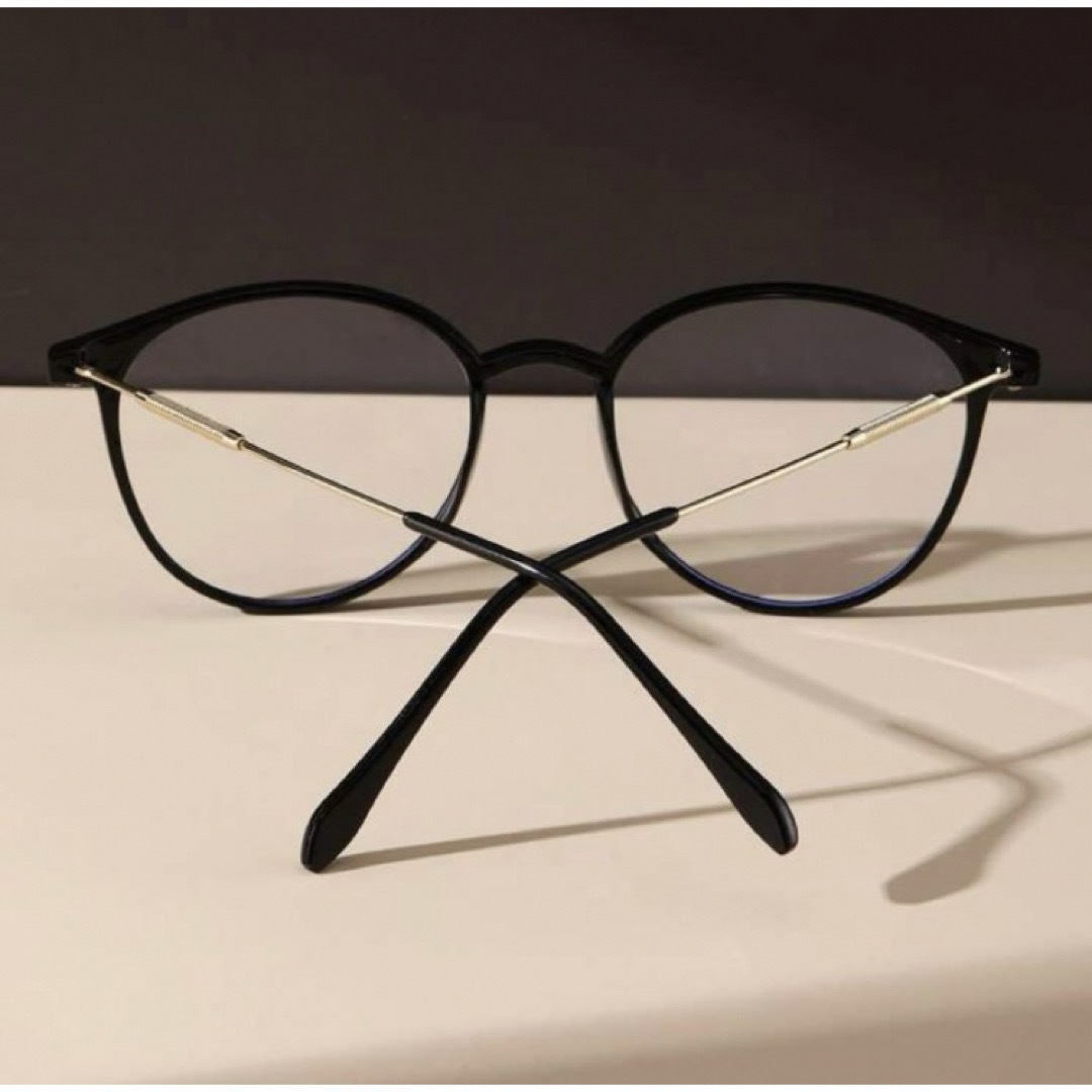 老眼鏡+2.5黒　眼鏡 めがね 大きめ メガネ おしゃれ ブルーライトカット レディースのファッション小物(サングラス/メガネ)の商品写真