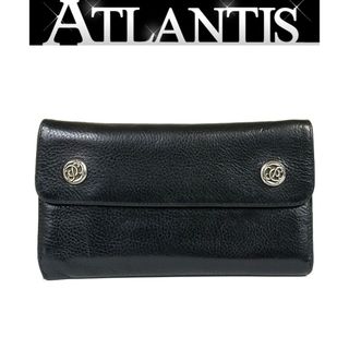 クロムハーツ(Chrome Hearts)のCHROME HEARTS 銀座店 クロムハーツ フローラルボタン ウェーブウォレット レザー SV925 黒 94482(折り財布)