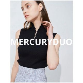 MERCURYDUO 3WAYボタンノースリデザインニット　ブラック