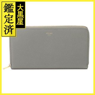 セリーヌ(celine)のセリーヌ ラージジップドウォレット カーフ グレー/ライトブルー【434】(財布)