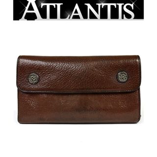 クロムハーツ(Chrome Hearts)のCHROME HEARTS 銀座店 クロムハーツ フローラルボタン ウェーブウォレット レザー SV925 ブラウン 94423(折り財布)