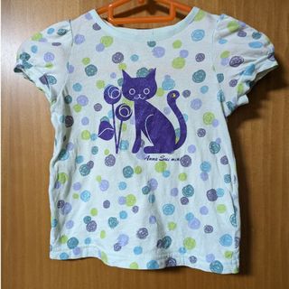 アナスイミニ(ANNA SUI mini)の最終値下げ100cmアナスイミニキラキラ猫水玉Tシャツ(Tシャツ/カットソー)