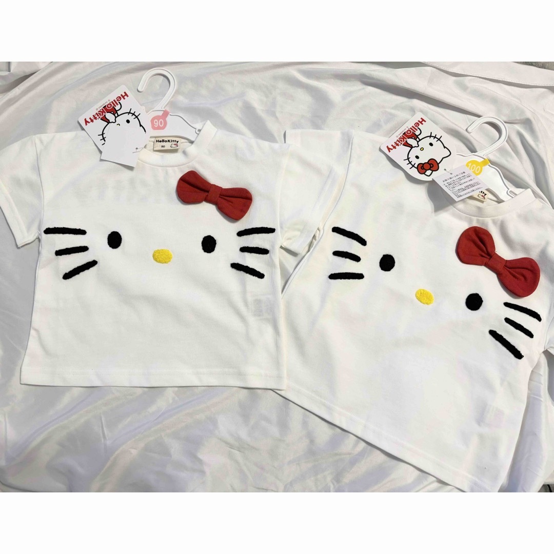 サンリオ(サンリオ)の【新品】キティちゃん　サガラ半袖Tシャツ　2枚セット キッズ/ベビー/マタニティのキッズ服女の子用(90cm~)(Tシャツ/カットソー)の商品写真