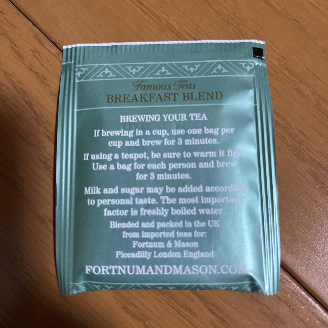 FORTNUM & MASON ブレックファスト ブレンド ティーバッグ ６袋 食品/飲料/酒の飲料(茶)の商品写真