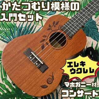 【kmise ukulele】かたつむり模様のエレキ・コンサートウクレレ(コンサートウクレレ)