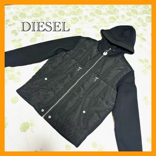 ディーゼル(DIESEL)の【☆極美品ほぼ未使用☆】♢DIESEL♢パーカー♢中綿ナイロン♢ブラック(パーカー)