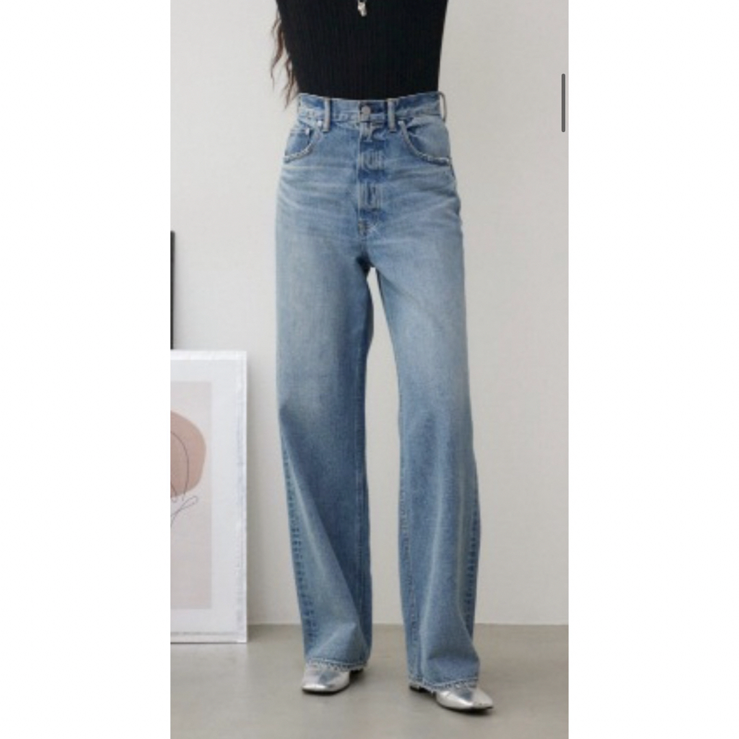 AZUL by moussy(アズールバイマウジー)のAZUL DENIM ハイウエストワイドデニム レディースのパンツ(デニム/ジーンズ)の商品写真