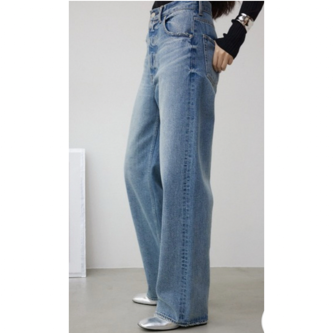 AZUL by moussy(アズールバイマウジー)のAZUL DENIM ハイウエストワイドデニム レディースのパンツ(デニム/ジーンズ)の商品写真