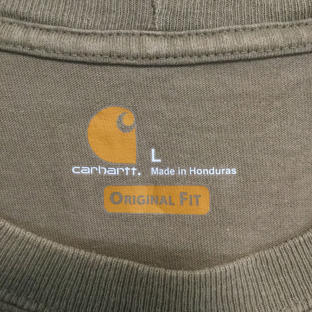 carhartt(カーハート)の【カーハート 半袖Tシャツ】ロゴワッペン XL相当 ベージュ 古着 メンズのトップス(Tシャツ/カットソー(半袖/袖なし))の商品写真