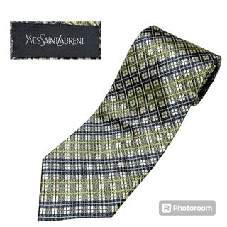 イヴサンローラン(Yves Saint Laurent)のYVES SAINT LAURENT ネクタイ チェック ストライプ 絹 日本製(ネクタイ)