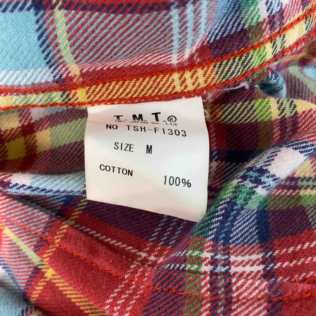 TMT(ティーエムティー)のTMT ティーエムティー メンズ 長袖シャツ　レッド　チェック柄 メンズのトップス(シャツ)の商品写真