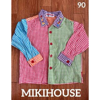 ミキハウス(mikihouse)のMIKIHOUSE ミキハウス ギンガムチェック シャツ 90(ブラウス)