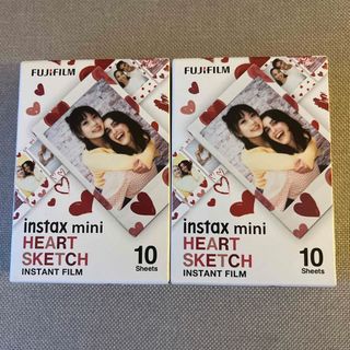 フジフイルム(富士フイルム)の富士フイルムチェキ用フィルムinstax miniHEARTSKETCH 2個(フィルムカメラ)