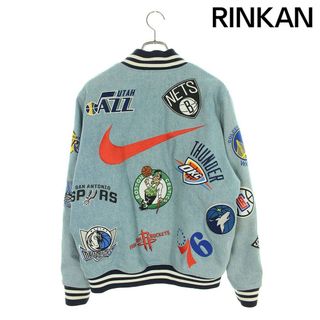 シュプリーム(Supreme)のシュプリーム ×ナイキ NIKE  18SS  NBA Denim Warm-Up Jacket マルチワッペン ワームアップデニムジャケットブルゾン メンズ M(ブルゾン)