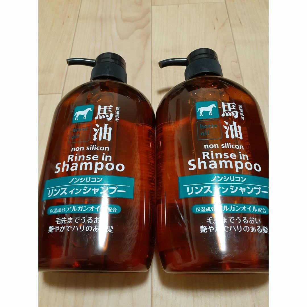 馬油リンスインシャンプー　600ml　2本セット コスメ/美容のヘアケア/スタイリング(シャンプー)の商品写真