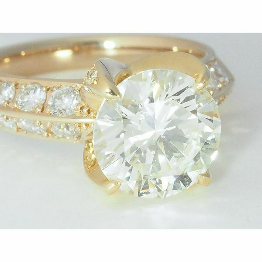 ◆ミウラ◆ ダイヤモンド/3.085ct・0.78ct デザイン リング 12.5号 K18YG 仕上済【中古】 レディースのアクセサリー(リング(指輪))の商品写真