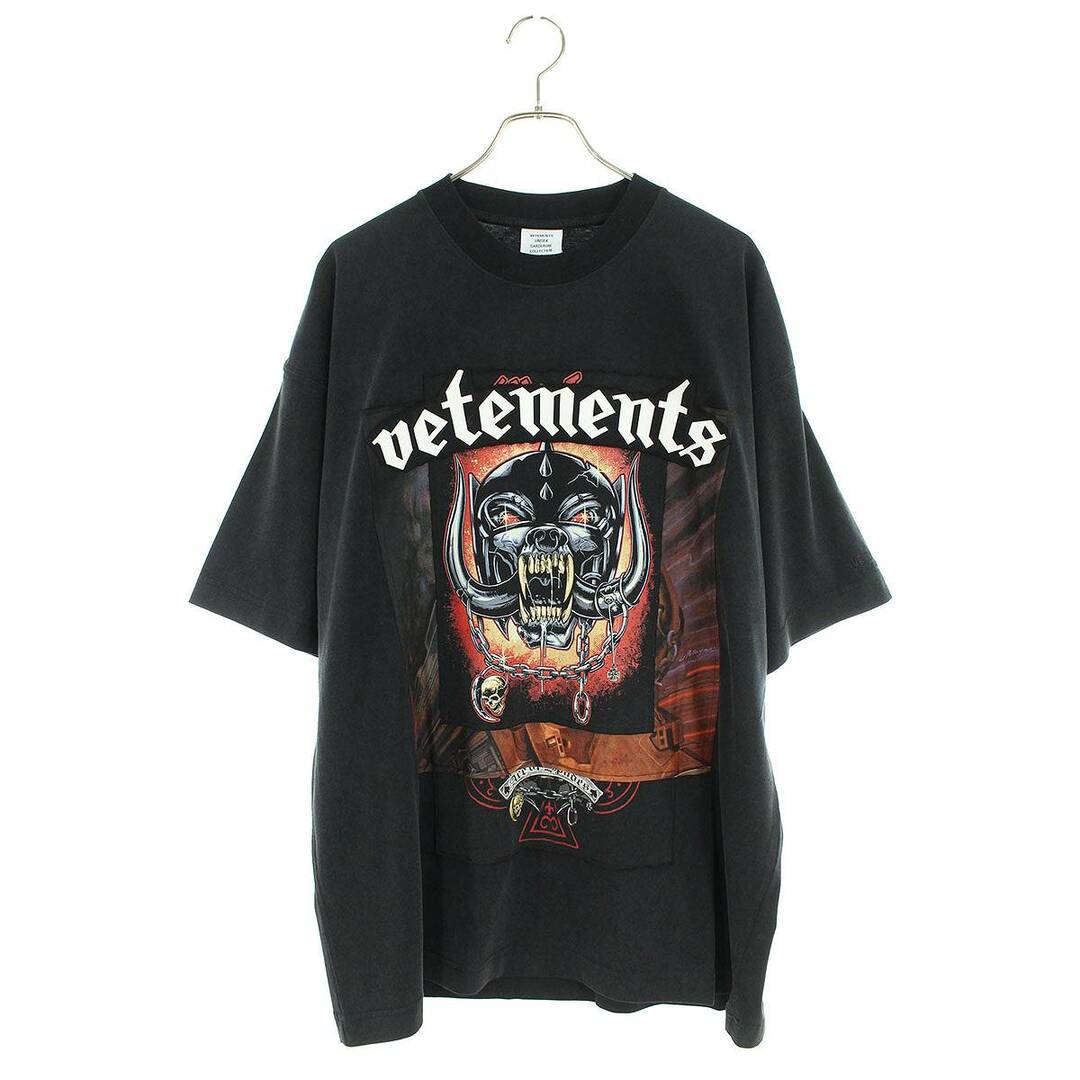 VETEMENTS(ヴェトモン)のヴェトモン  24SS  UE64TR390B BLACK ボンデッドロゴTシャツ メンズ XS メンズのトップス(Tシャツ/カットソー(半袖/袖なし))の商品写真