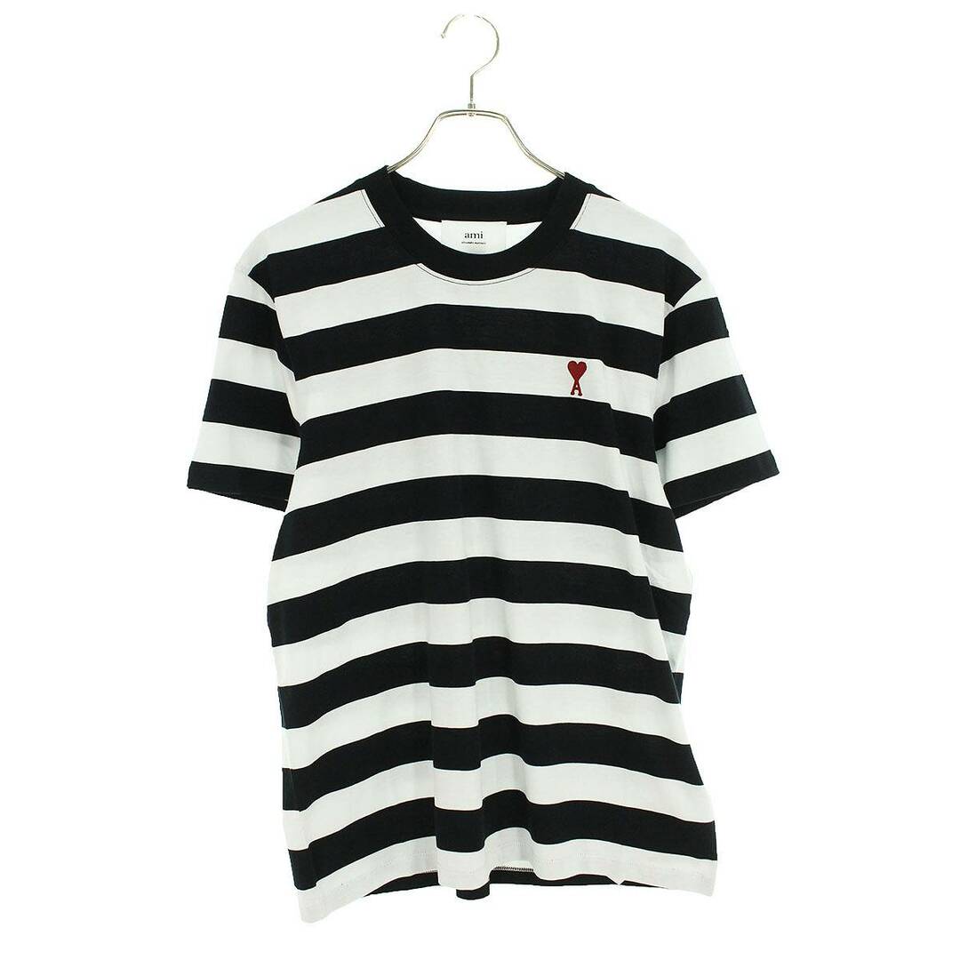 ami(アミ)のアミアレクサンドルマテュッシ  24SS  UTS038JE0069 BLACKWHITE ハート刺繍Tシャツ メンズ M メンズのトップス(Tシャツ/カットソー(半袖/袖なし))の商品写真