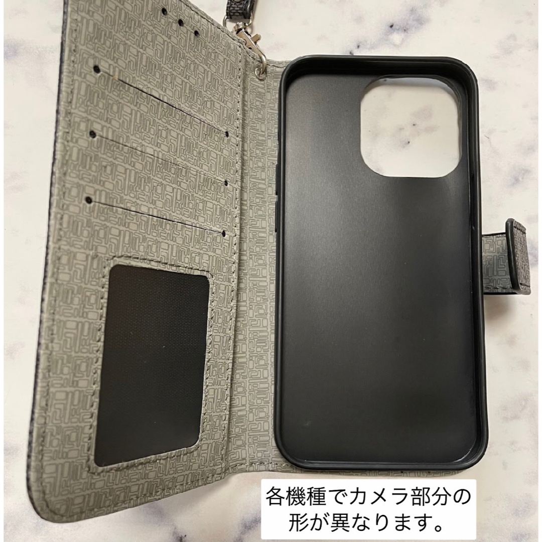 チェック柄 手帳型 iPhoneケース iPhone15ProMax ブラウン スマホ/家電/カメラのスマホアクセサリー(iPhoneケース)の商品写真