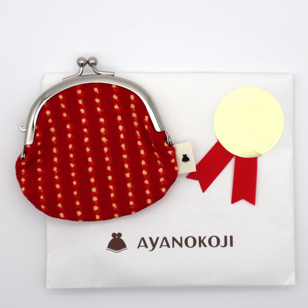 AYANOKOJI(アヤノコウジ)のAYANOKOJI 2.6寸がま口財布 豆絞り 赤 レディースのファッション小物(財布)の商品写真