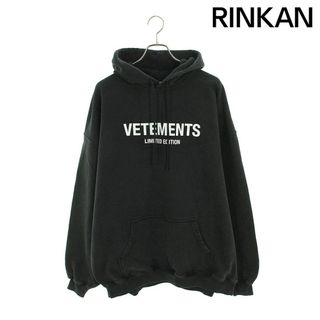 ヴェトモン(VETEMENTS)のヴェトモン  24SS  UE64HD600K WASHEDBLACK リミテッドエディションロゴパーカー メンズ M(パーカー)