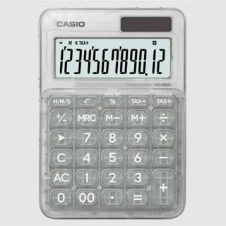 電卓　CASIO　カシオ　クリア　スケルトン　ホワイト　限定　ミニジャストタイプ