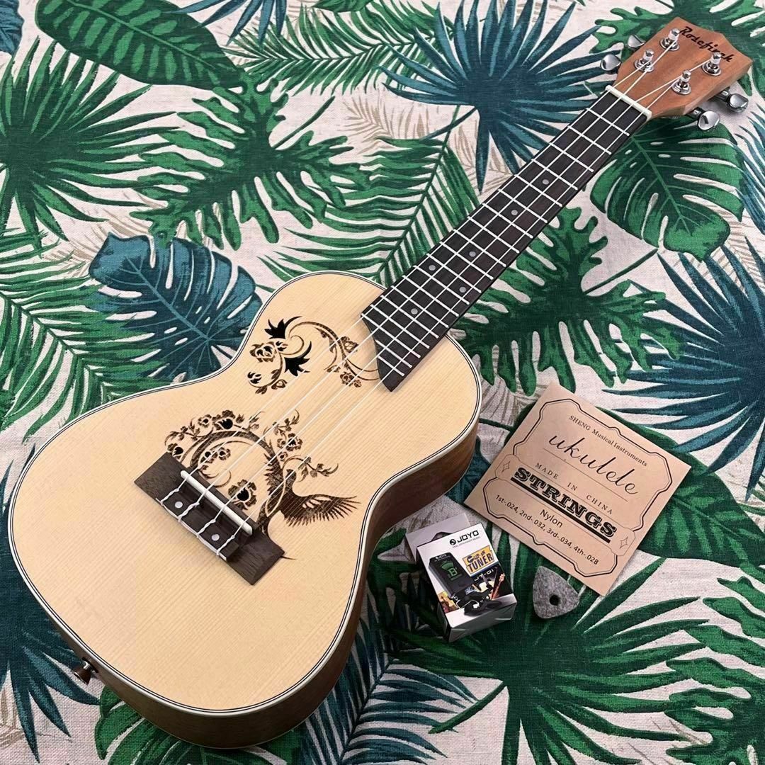 【RoseFinch】スプルース材のエレキ・コンサートウクレレ【ukulele】 楽器のウクレレ(コンサートウクレレ)の商品写真