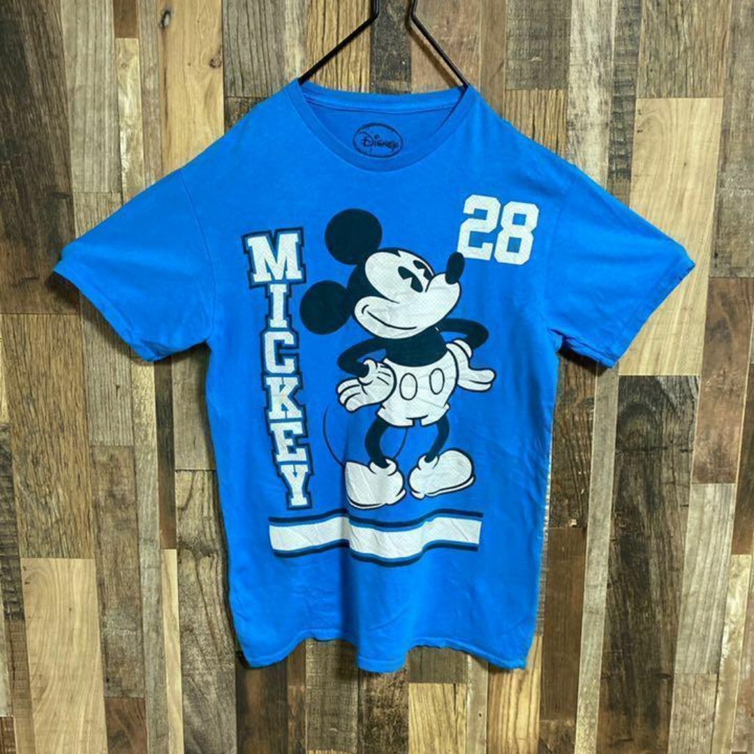 Disney(ディズニー)のディズニー ミッキー Tシャツ キャラクター ブルー USA古着 90s 半袖 メンズのトップス(Tシャツ/カットソー(半袖/袖なし))の商品写真