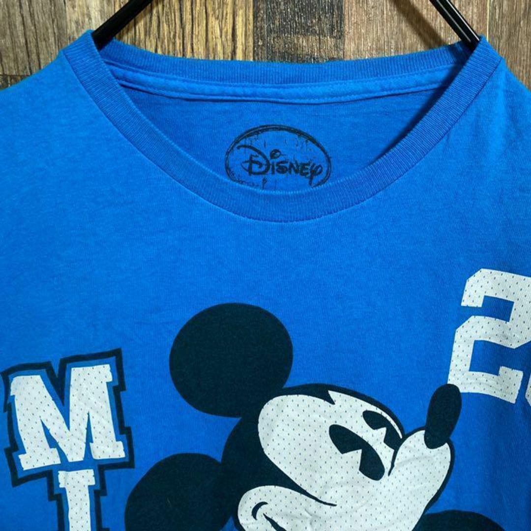 Disney(ディズニー)のディズニー ミッキー Tシャツ キャラクター ブルー USA古着 90s 半袖 メンズのトップス(Tシャツ/カットソー(半袖/袖なし))の商品写真