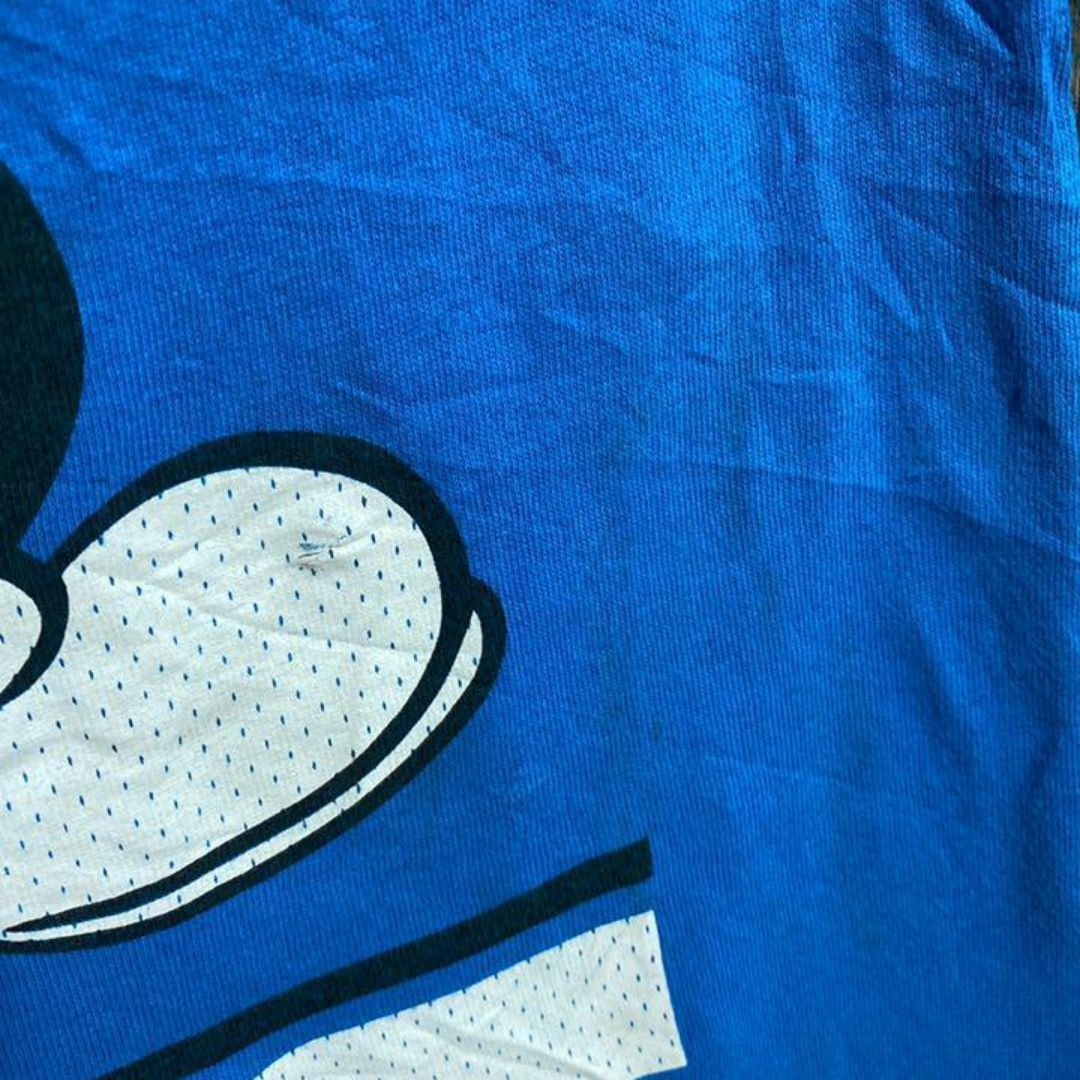 Disney(ディズニー)のディズニー ミッキー Tシャツ キャラクター ブルー USA古着 90s 半袖 メンズのトップス(Tシャツ/カットソー(半袖/袖なし))の商品写真