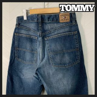 TOMMY JEANS - TOMMY デニム パンツ Gパン ストレート 刺繍 ワンポイント ロゴ メンズ