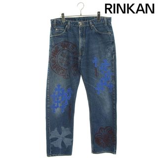 クロムハーツ(Chrome Hearts)のクロムハーツ ×リーバイス LEVI'S  STENCIL DENIM/ステンシル ペイントデザインクロスパッチ付きデニムパンツ メンズ 33インチ(デニム/ジーンズ)