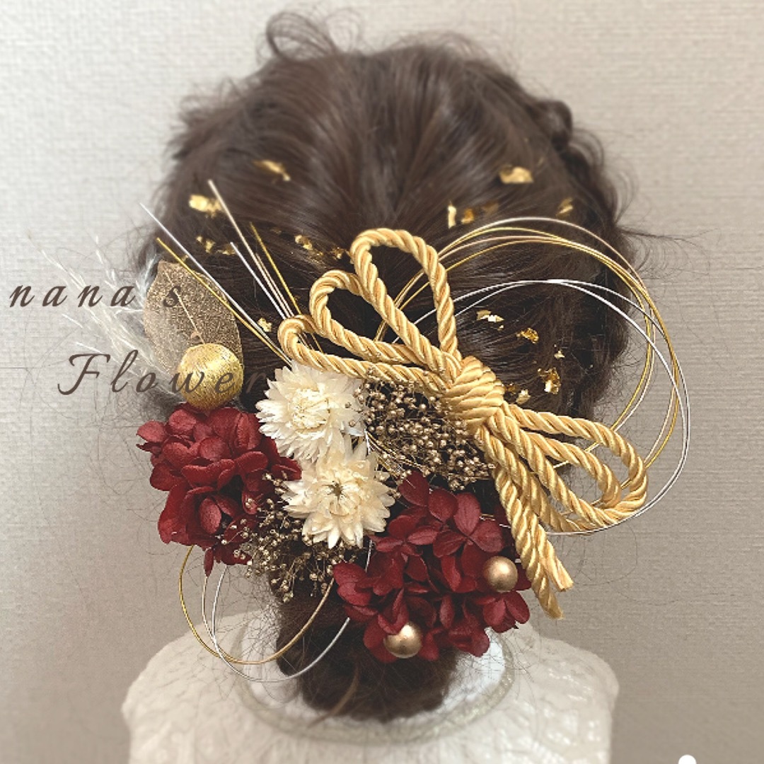 ヘッドドレス RED glorious 髪飾り 振袖 袴 成人式 卒業式 レディースのヘアアクセサリー(ヘアピン)の商品写真