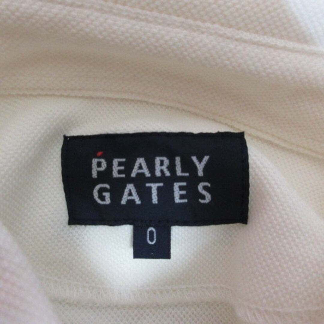 PEARLY GATES(パーリーゲイツ)のパーリーゲイツ 美品 ゴルフウェア 長袖 ポロシャツ カットソー 馬刺繍 0 白 スポーツ/アウトドアのゴルフ(ウエア)の商品写真