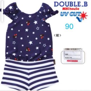 DOUBLE.B - ★ダブルB★星×ボーダー♪セパレート風ガーリー水着★90★ミキハウス★新品★