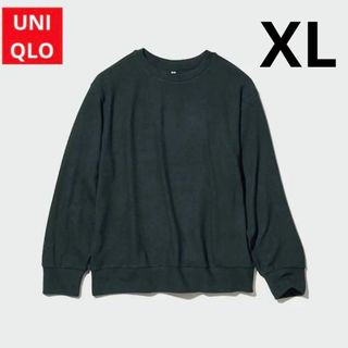 ユニクロ(UNIQLO)の【UNIQLO】ソフトニットフリースクルーネックT（長袖）XL　ダークグリーン(Tシャツ(長袖/七分))