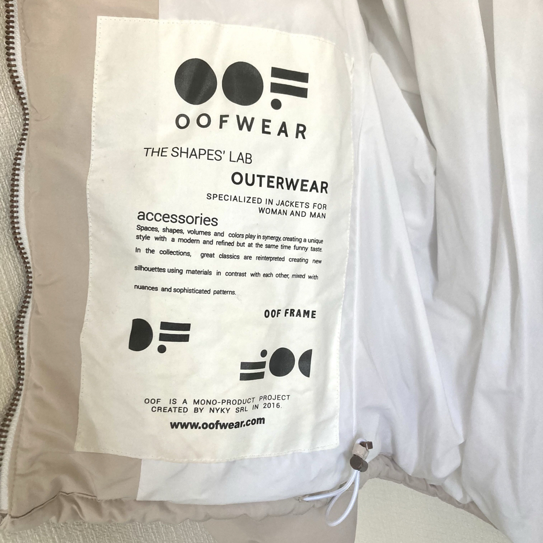 OOF WEAR　ダウンジャケット　アウター　レディース　ベージュ　フード　40 レディースのジャケット/アウター(ダウンジャケット)の商品写真