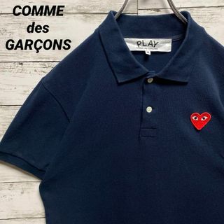 コムデギャルソン(COMME des GARCONS)の【美品】プレイコムデギャルソン　刺繍ロゴ　希少　ハート　ポロシャツ(Tシャツ/カットソー(半袖/袖なし))