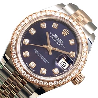ロレックス(ROLEX)の　ロレックス ROLEX デイトジャスト28　オーベルジーヌ  279381RBR ピンクゴールド SS/PG レディース 腕時計(腕時計)